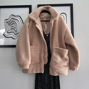 New Heavy Duty Soft Pink Lined Fur Teddy Jacket